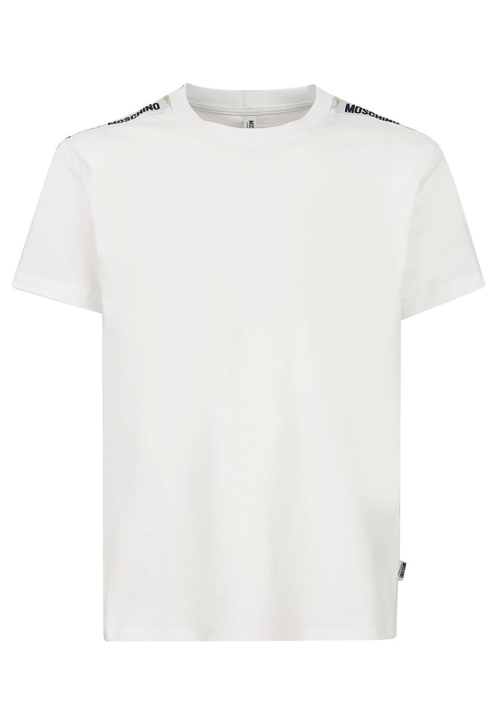 ViaMonte Shop | Moschino t-shirt bianca uomo in cotone elasticizzato