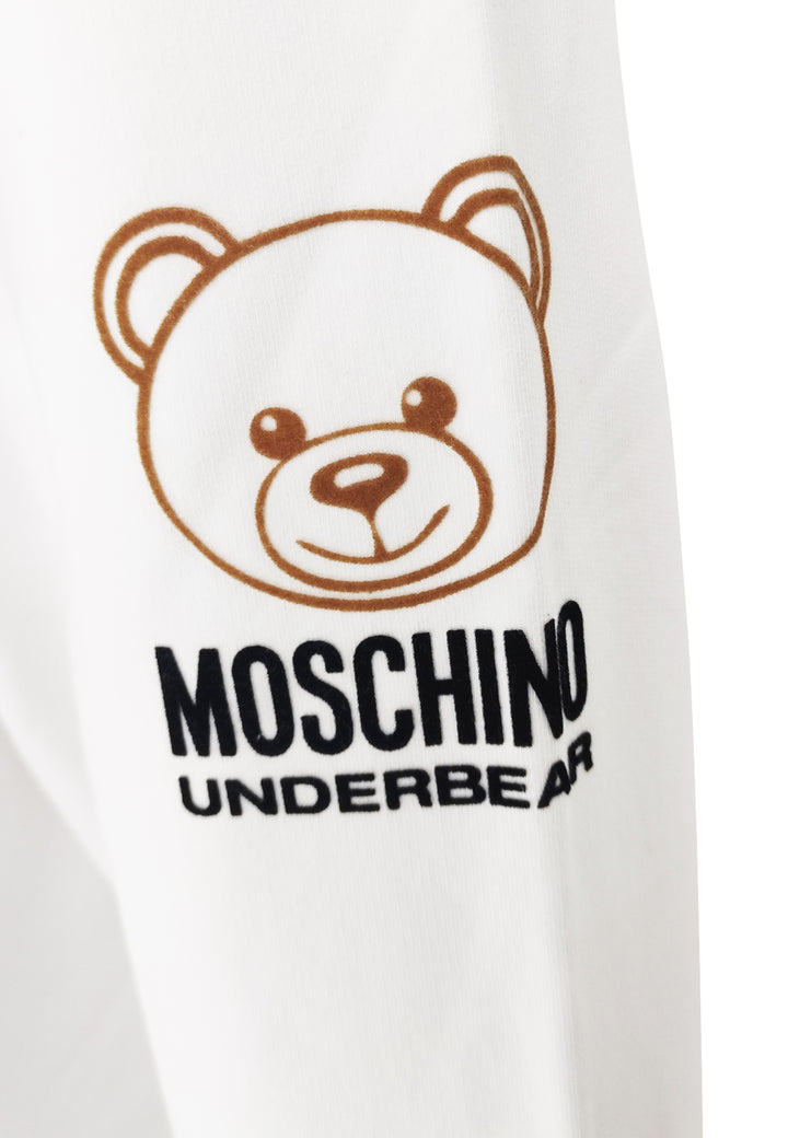 ViaMonte Shop | Moschino felpa bianco uomo in cotone felpato