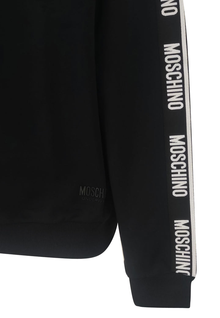 ViaMonte Shop | Moschino felpa nera uomo in cotone felpato