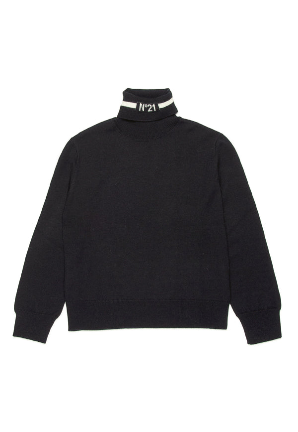 ViaMonte Shop | N°21 maglia nera bambina in misto lana