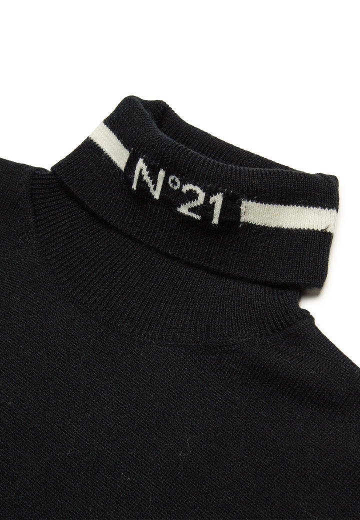 ViaMonte Shop | N°21 maglia nera bambina in misto lana