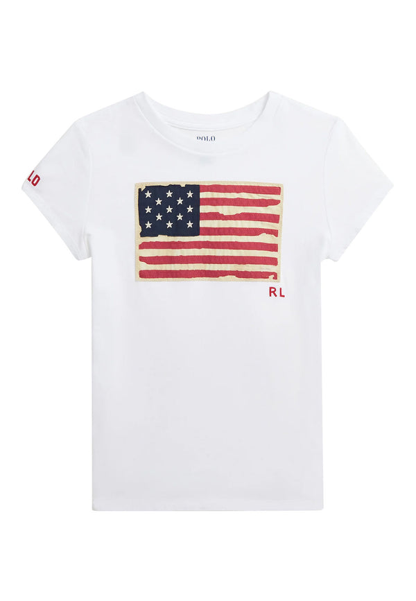 ViaMonte Shop | Ralph Lauren t-shirt bianca bambina in cotone