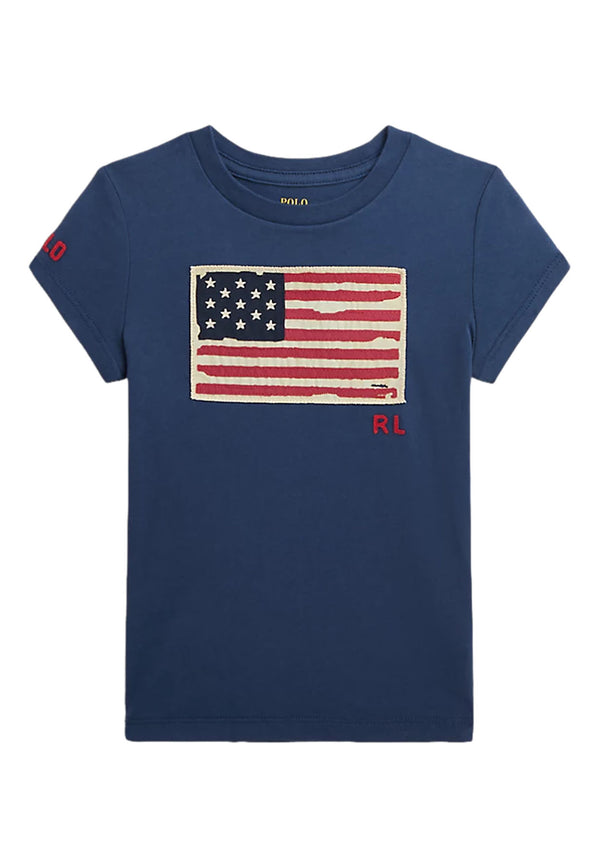 ViaMonte Shop | Ralph Lauren t-shirt blu bambina in cotone