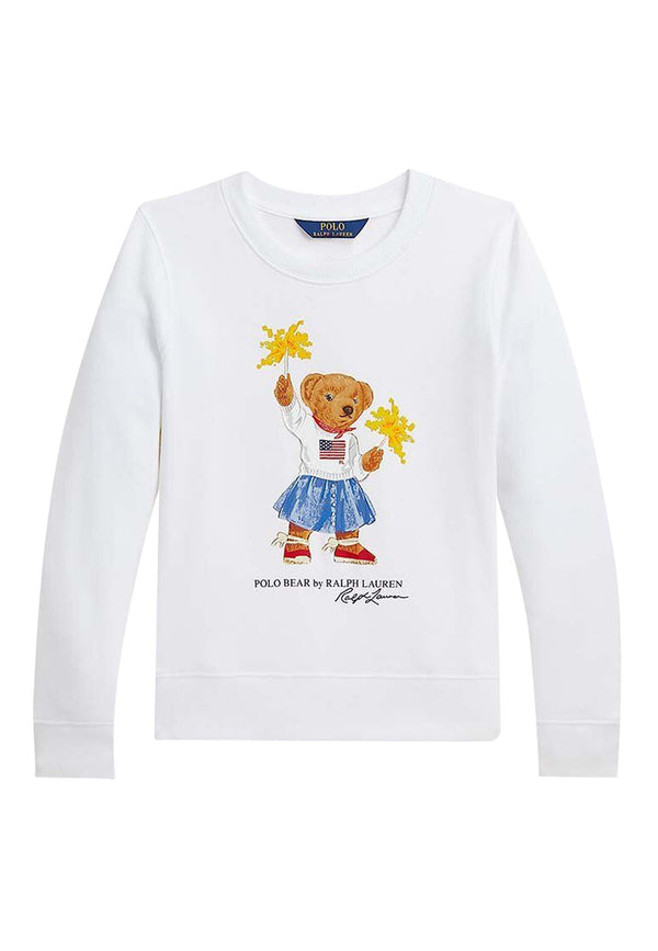 ViaMonte Shop | Ralph Lauren felpa bianca bambina in cotone