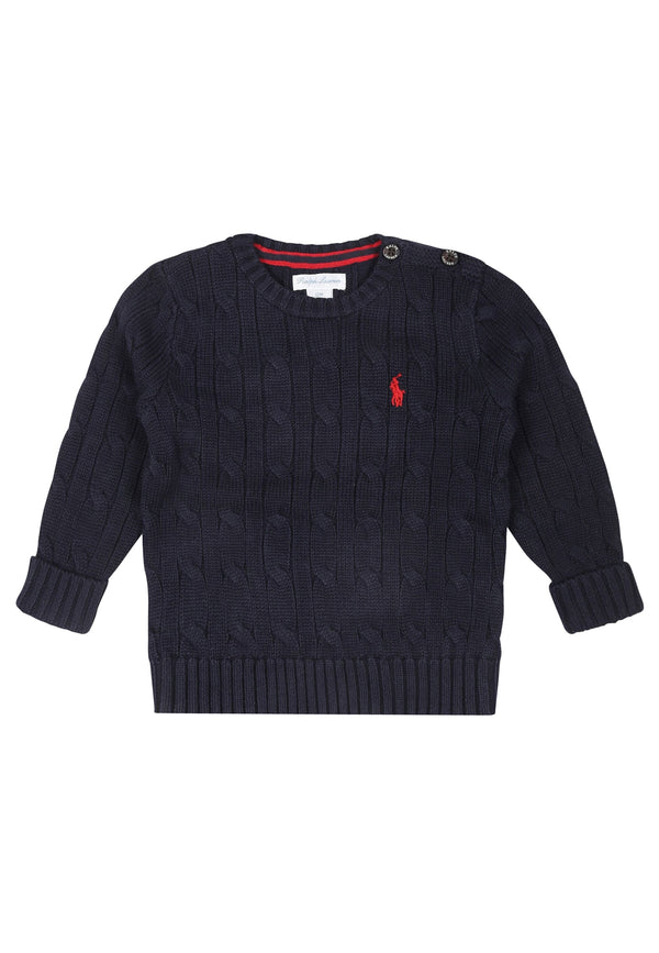 ViaMonte Shop | Ralph Lauren maglia girocollo blu navy neonato in cotone