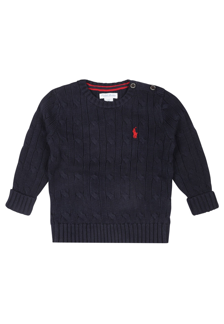 ViaMonte Shop | Ralph Lauren maglia blu navy neonato in cotone