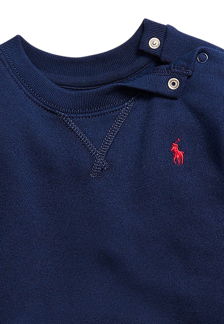 ViaMonte Shop | Ralph Lauren felpa blu neonato in cotone