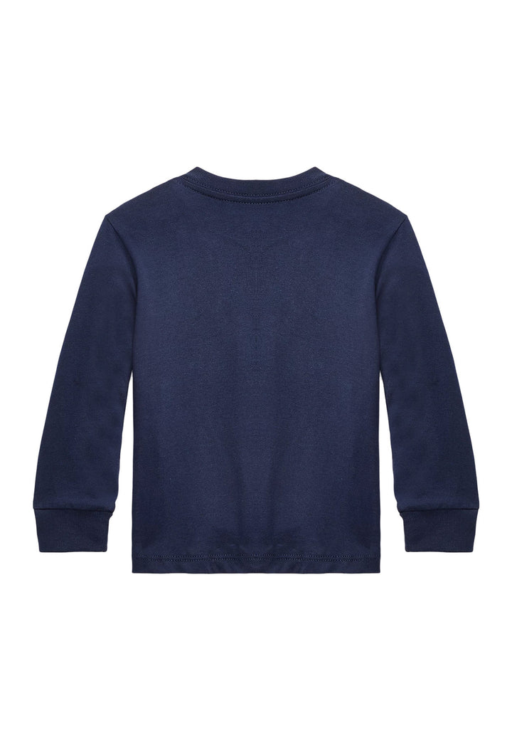 ViaMonte Shop | Ralph Lauren t-shirt blu navy neonato in cotone