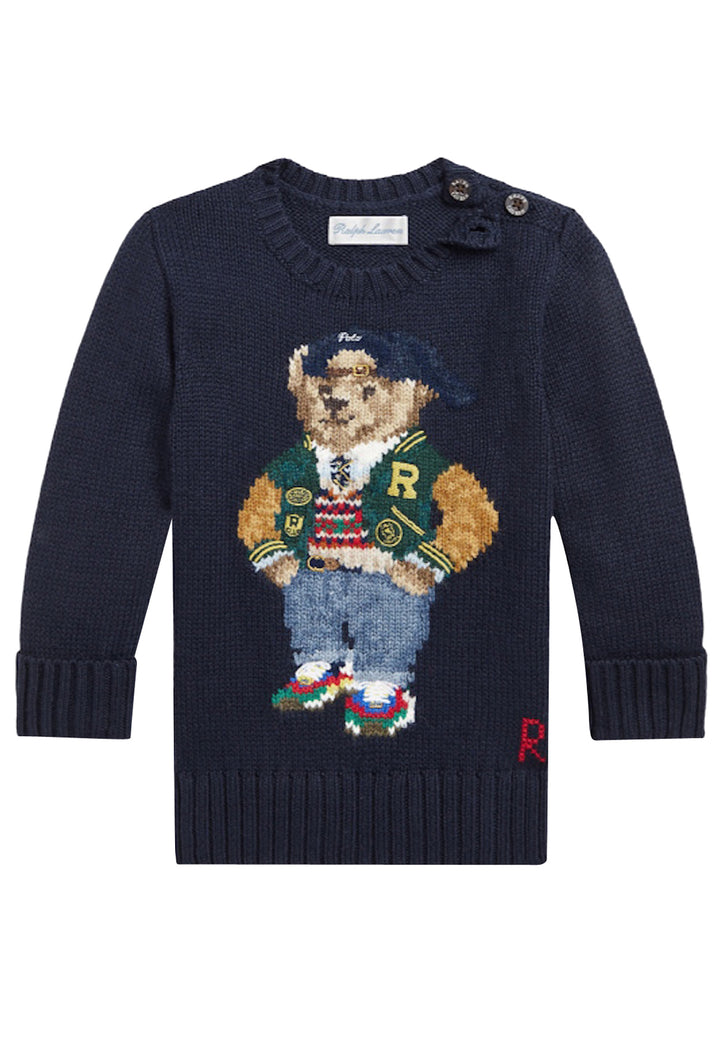 ViaMonte Shop | Ralph Lauren maglia blu navy neonato in cotone