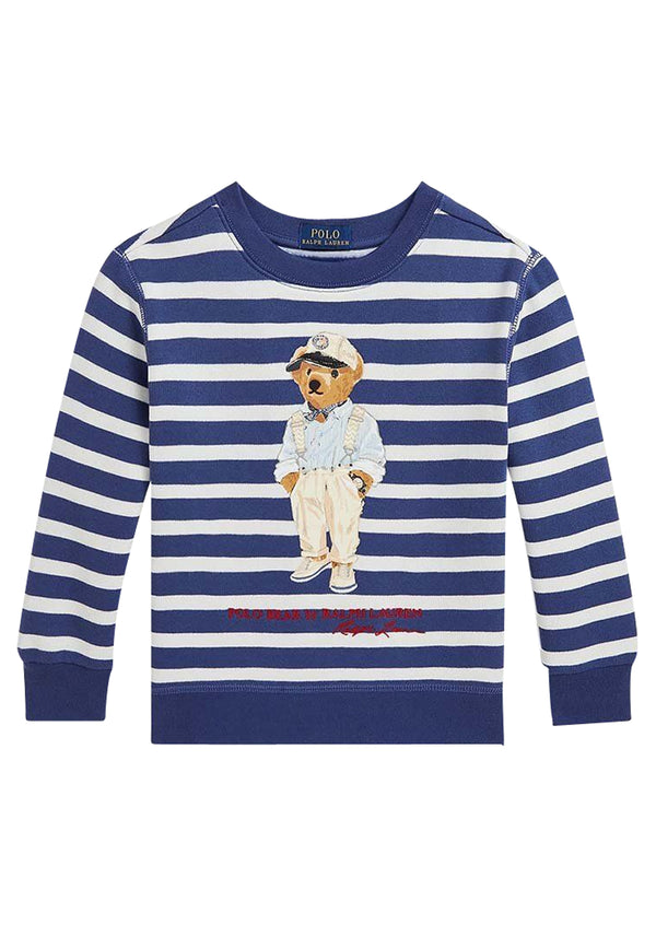 ViaMonte Shop | Ralph Lauren felpa bianca/blu bambino in cotone