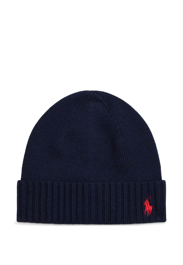 Ralph Lauren cappello blu navy bambino in pura lana