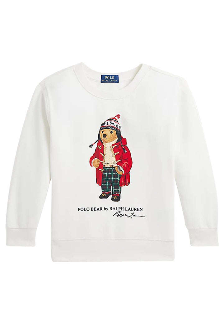 ViaMonte Shop | Ralph Lauren felpa bianca bambino in cotone