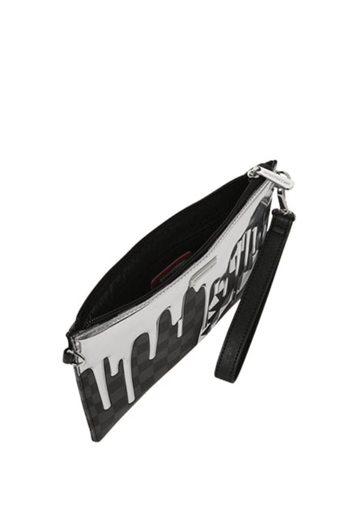 ViaMonte Shop | Sprayground pochette nera e argento unisex in pelle vegana