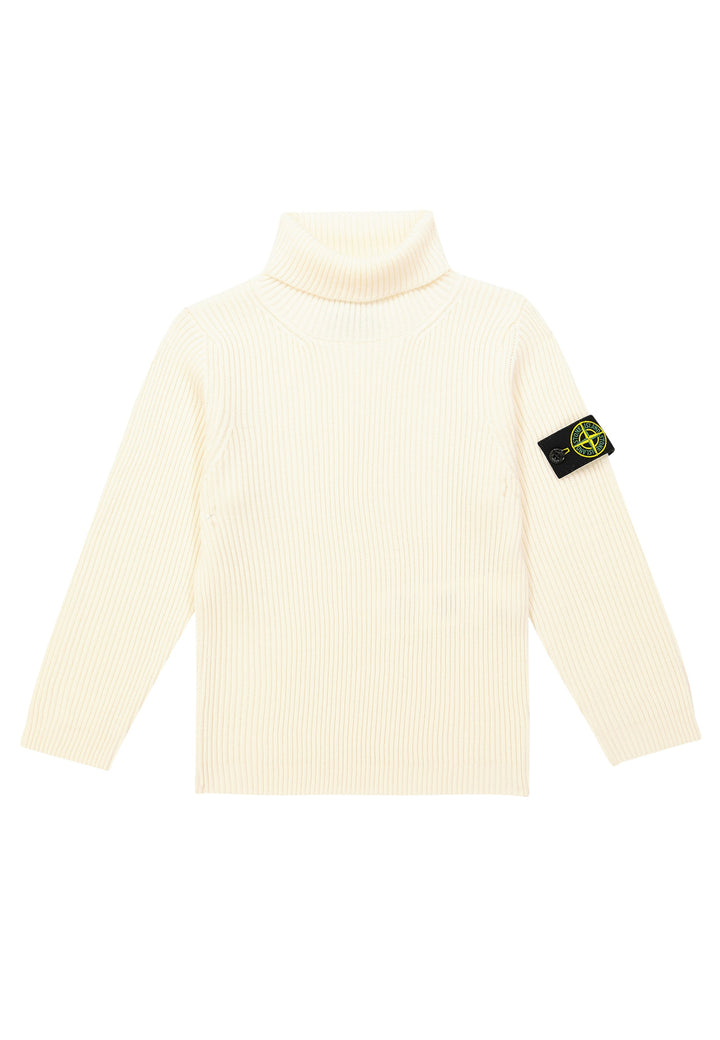 ViaMonte Shop | Stone Island maglia bianca bambino in lana