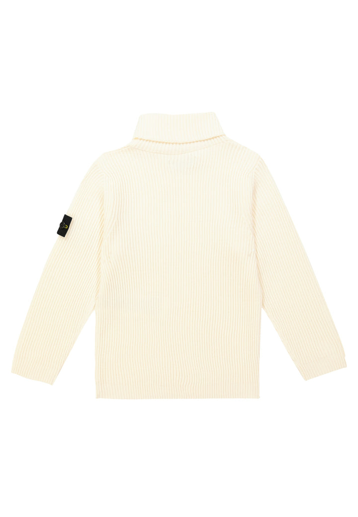 ViaMonte Shop | Stone Island maglia bianca bambino in lana