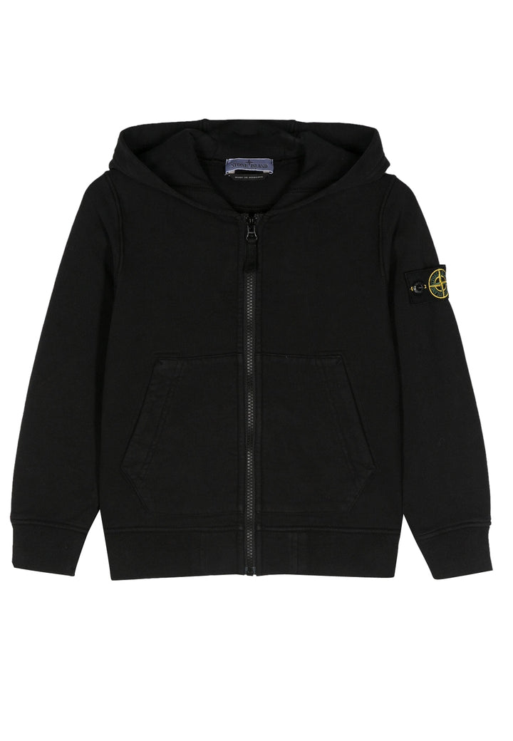 ViaMonte Shop | Stone Island felpa nera bambino in cotone