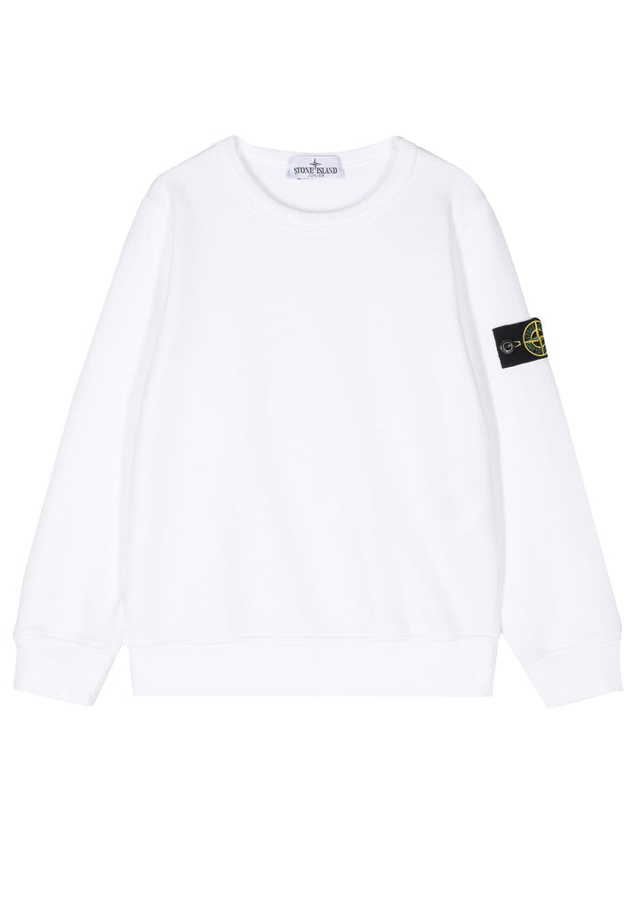 ViaMonte Shop | Stone Island felpa bianca bambino in cotone