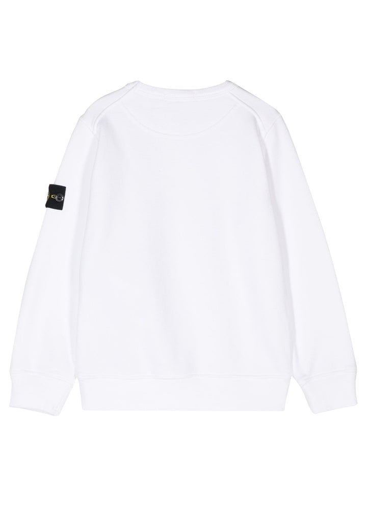 ViaMonte Shop | Stone Island felpa bianca bambino in cotone