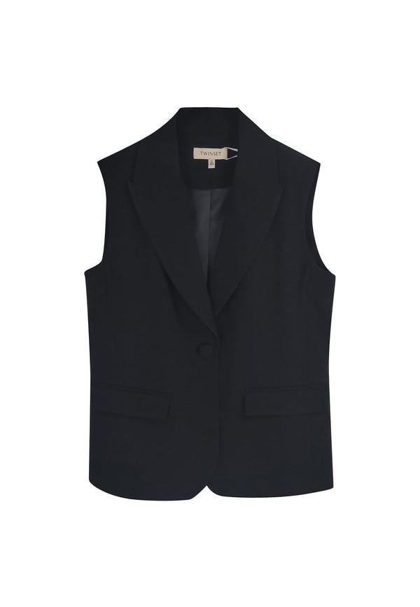 ViaMonte Shop | Twinset gilet nero bambina in misto viscosa