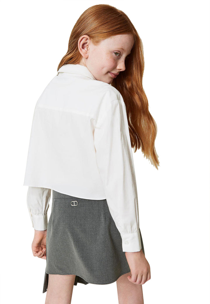 ViaMonte Shop | Twinset camicia bianca bambina in cotone