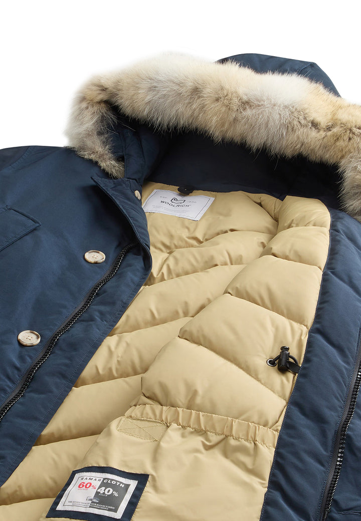 ViaMonte Shop | Woolrich giubbino blu uomo Arctic Parka con pelliccia removibile