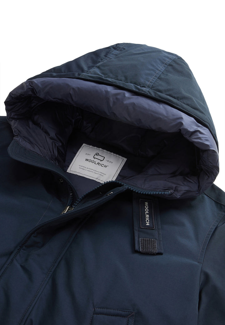 ViaMonte Shop | Woolrich giubbino blu uomo Polar Parka in vera piuma