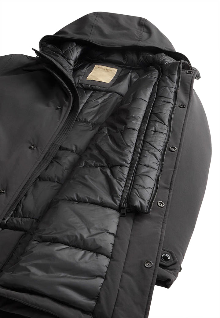 ViaMonte Shop | Woolrich giubbino 2in1 uomo nero in nylon elasticizzato