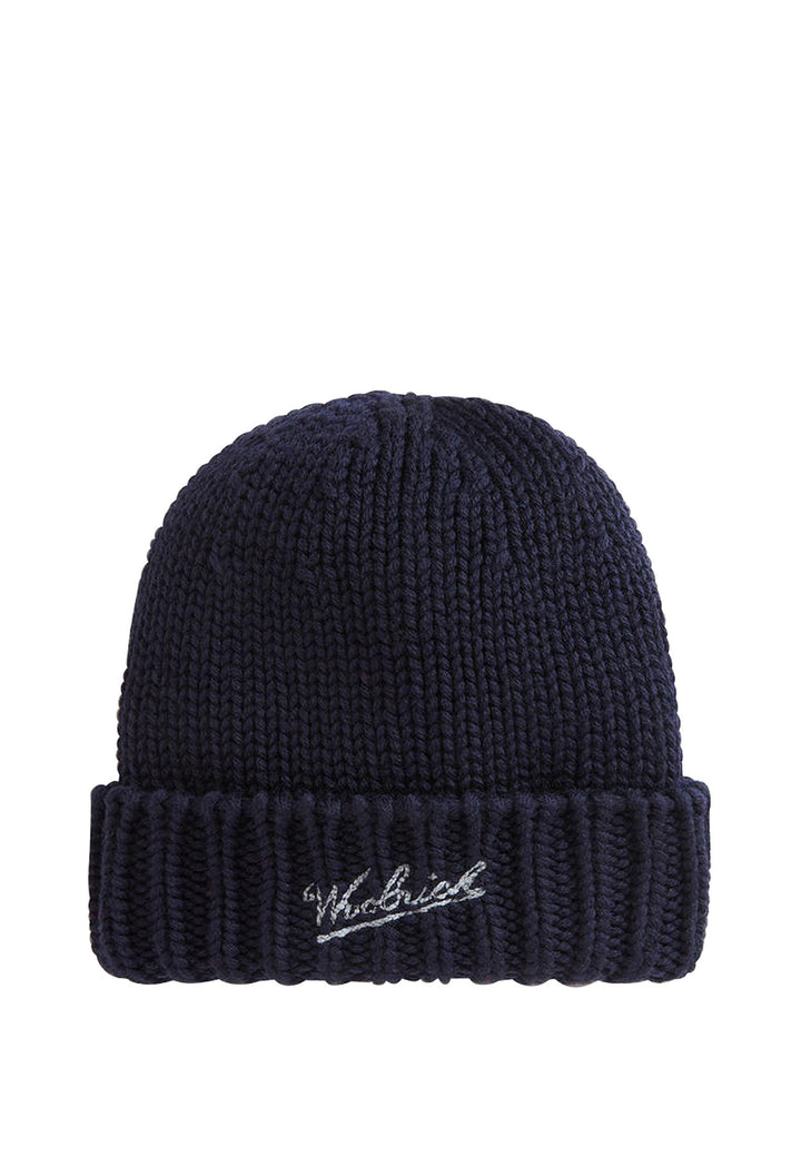 ViaMonte Shop | Woolrich kids cappello blu navy bamnbino in lana