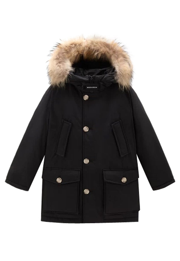 ViaMonte Shop | Woolrich kids giubbino Arctic Detachable Fur Parka nero bambino in tessuto Ramar