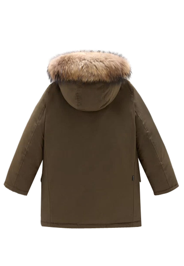 ViaMonte Shop | Woolrich kids giubbino Arctic Detachable Fur Parka verde bambino in tessuto Ramar