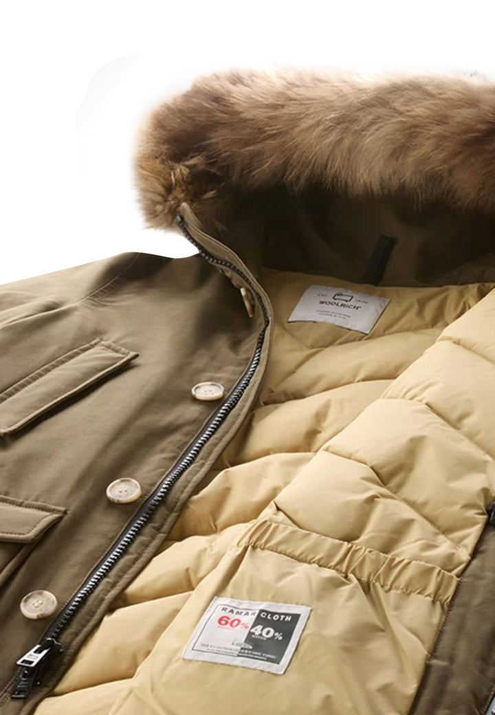 ViaMonte Shop | Woolrich kids giubbino Arctic Detachable Fur Parka verde bambino in tessuto Ramar