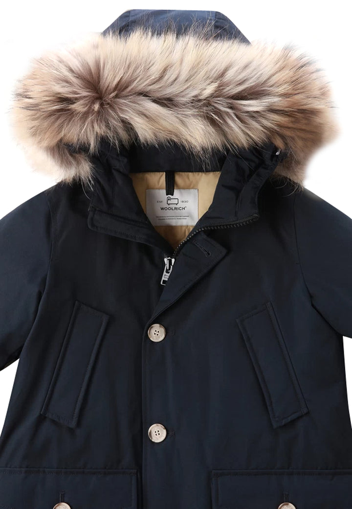 ViaMonte Shop | Woolrich kids giubbino Arctic Detachable Fur Parka blu bambino in tessuto Ramar