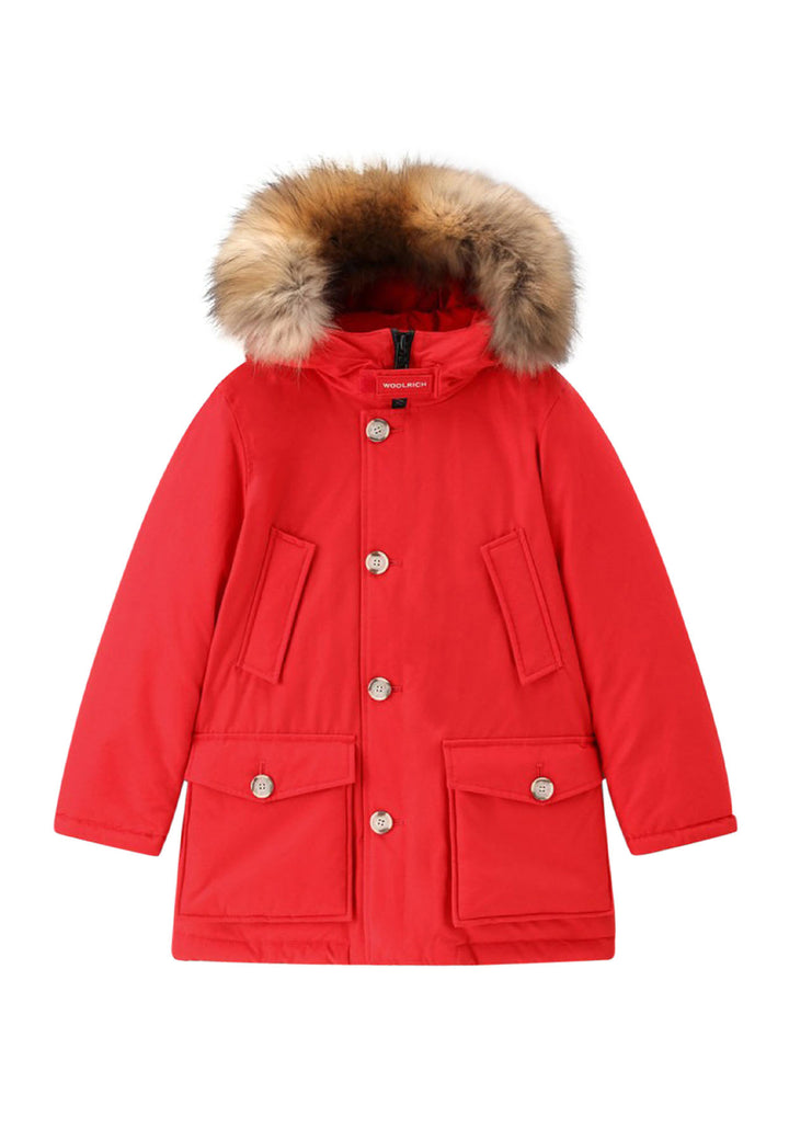 ViaMonte Shop | Woolrich kids giubbino Arctic Detachable Fur Parka rosso bambino in tessuto Ramar