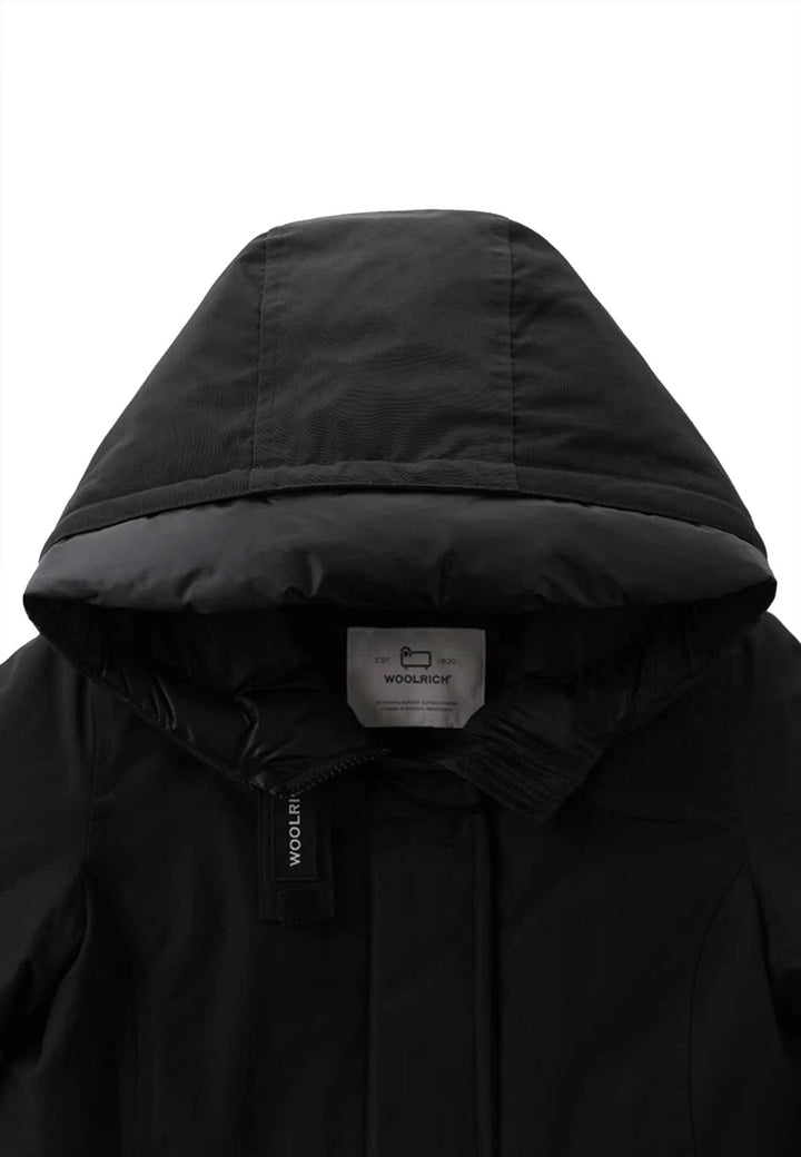 ViaMonte Shop | Woolrich kids giubbino Arctic Parka nero bambina in tessuto Ramar Cloth