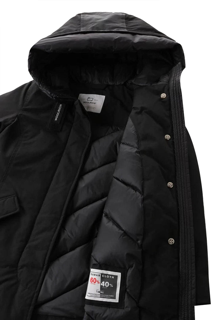 ViaMonte Shop | Woolrich kids giubbino Arctic Parka nero bambina in tessuto Ramar Cloth