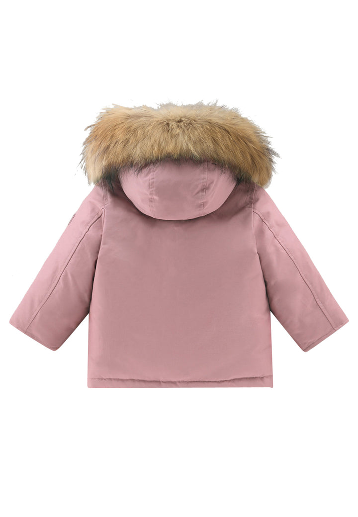 ViaMonte Shop | Woolrich kids giubbino My First Parka rosa neonata in tessuto Ramar Cloth