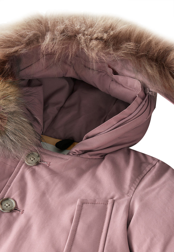 ViaMonte Shop | Woolrich kids giubbino My First Parka rosa neonata in tessuto Ramar Cloth