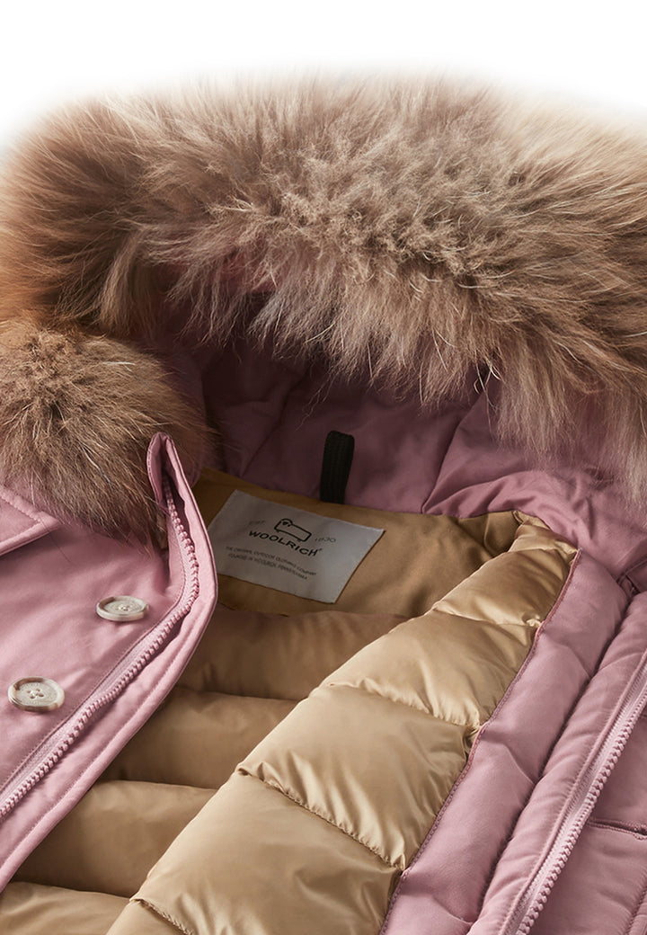 ViaMonte Shop | Woolrich kids giubbino My First Parka rosa neonata in tessuto Ramar Cloth