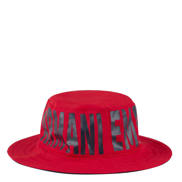 ViaMonte Shop | Emporio Armani cappello bucket baby boy rosso in tessuto tecnico