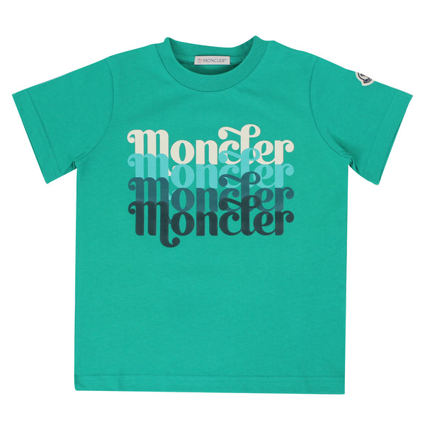 ViaMonte Shop | Moncler Enfant t-shirt bambino verde in cotone