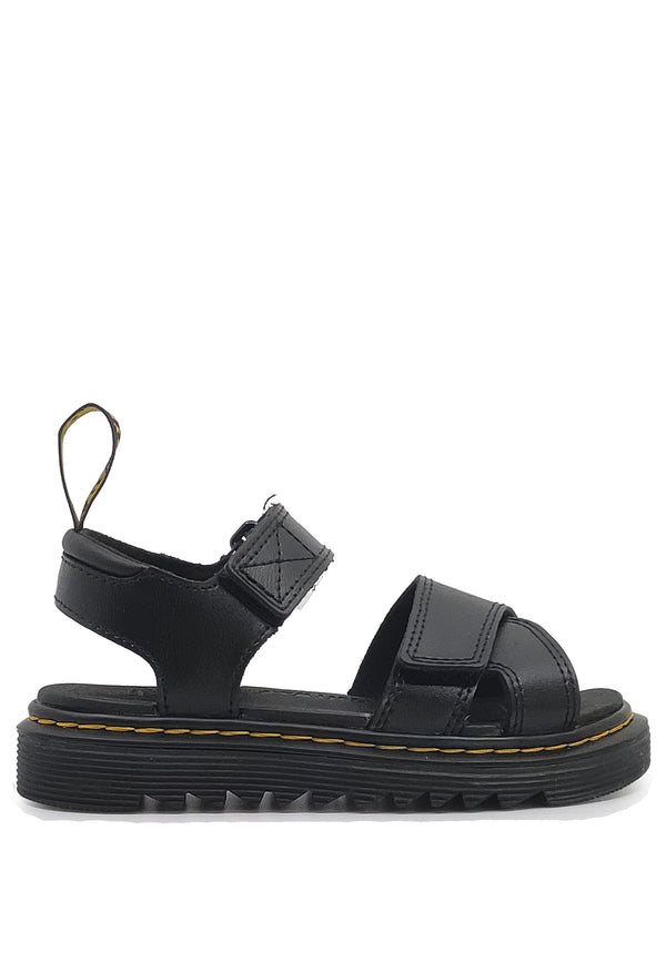 ViaMonte Shop | Dr. Martens sandalo Vossie nero bambina in pelle