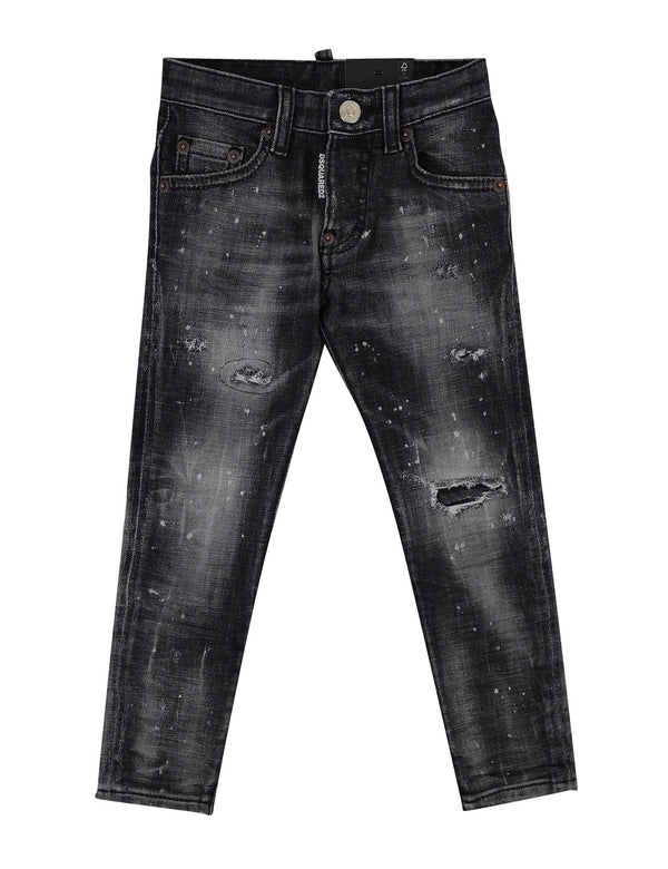 Dsquared2 jeans Skater nero bambino in cotone stretch