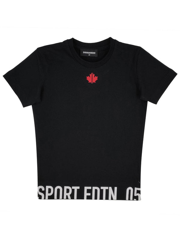 Dsquared2 Sport Edtn.05 t-shirt nera bambino in jersey di cotone