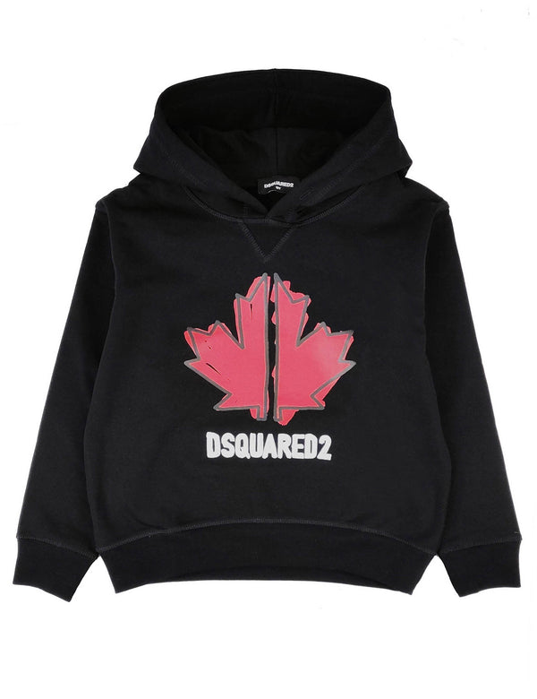 Dsquared2 felpa nera bambino in cotone