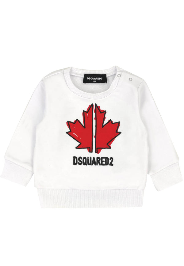 Dsquared2 felpa bianca neonato in cotone