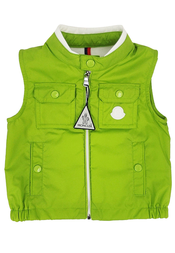 ViaMonte Shop | Moncler Enfant gilet Tazer verde bambino in nylon