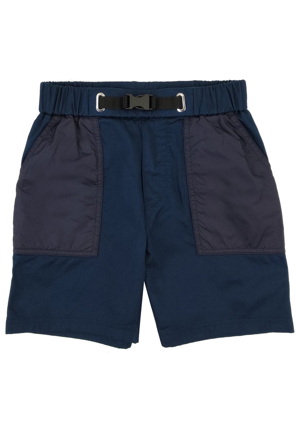 ViaMonte Shop | Moncler Enfant bermuda blu ragazzo in cotone