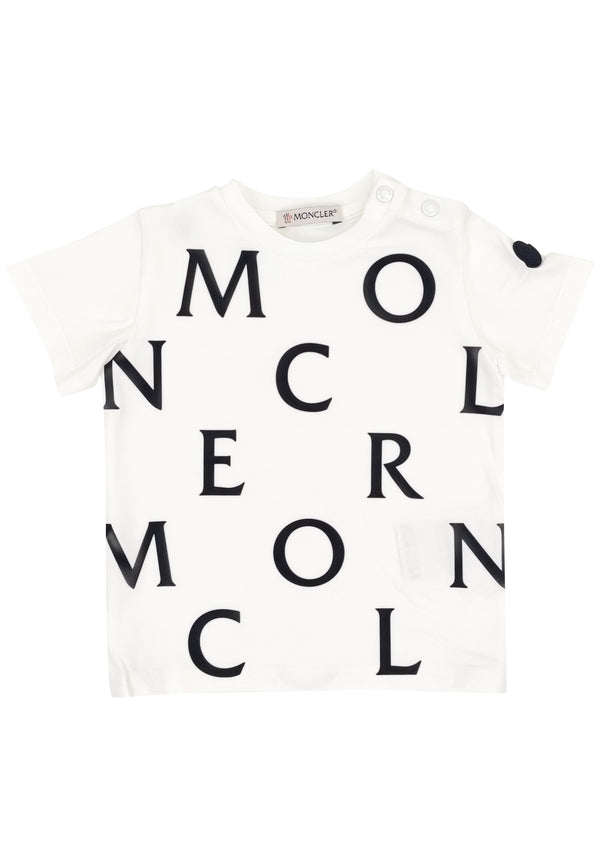 ViaMonte Shop | Moncler Enfant t-shirt bianca neonato in jersey di cotone