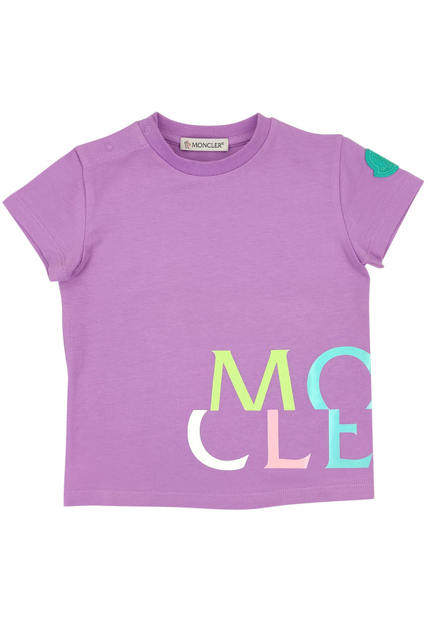 ViaMonte Shop | Moncler Enfant t-shirt viola neonata in jersey di cotone