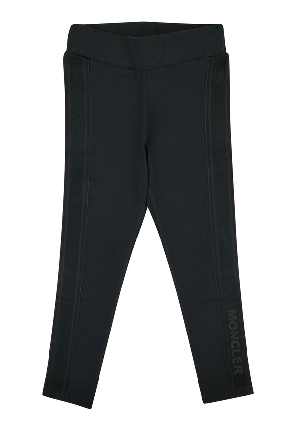 ViaMonte Shop | Moncler Enfant leggings nero bambina in cotone stretch